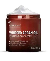 MAJESTIC PURE Whipped Argan Oil Moisturizer Face Cream for Women & Men – With Vi