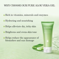 Aloderma 99% Organic Aloe Vera Gel Made within 12 Hours of Harvest Face & Body