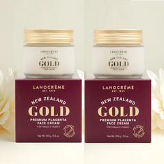 2 PACK Lanocreme New Zealand GOLD Premium Placenta Face Cream 100g EXP 02/2028