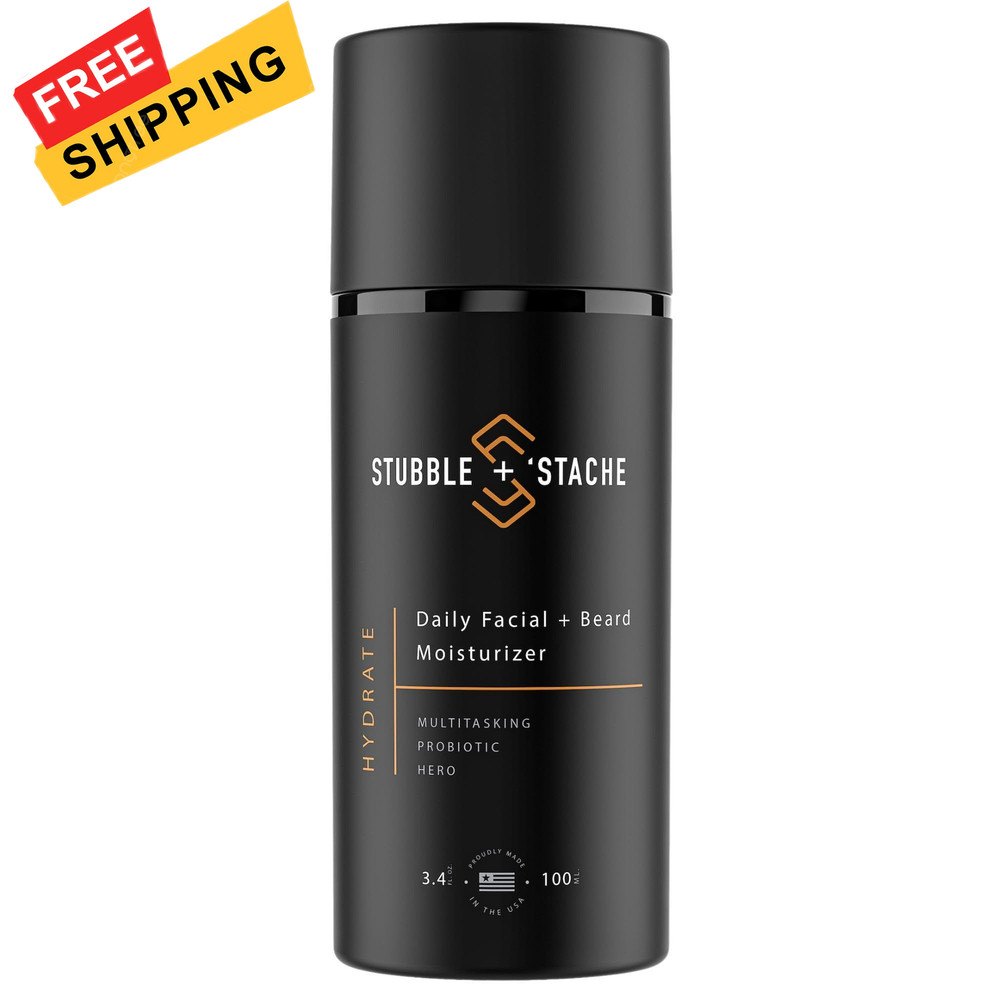 stubble & stache Face Moisturizer for Men – Anti-Aging 3.4 Fl Oz (Pack of 1)