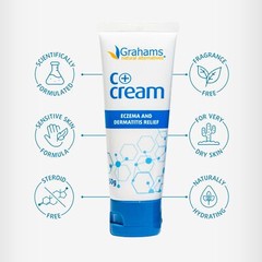 Grahams Natural Eczema Cream 176 Ounce Natural Skin Moisturizer for Itchy Skin