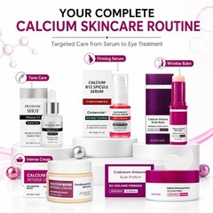 Calcium Skin Care Set, Daily Moisturizing Face Kit for Women, Hydrating Routine