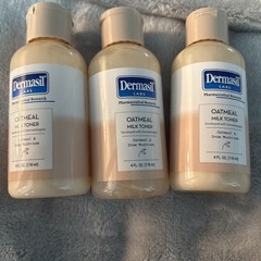 Dermasil Oatmeal Milk Toner (Oatmeal & Snow Mushroom) 4 Fl Oz (x3) Soothe ReNEW
