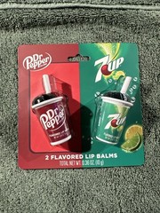 Dr Pepper & 7UP Flavored Lip Balm Novelty Soda Cup, Taste Beauty