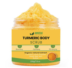 AMVital Turmeric Body Scrub – Handmade Natural Scrub For Body, Face, Hand, and F