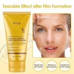 Kojic Acid Turmeric Overnight Peel Off Mask – Brighten Dull Skin,Fade Dark Spots