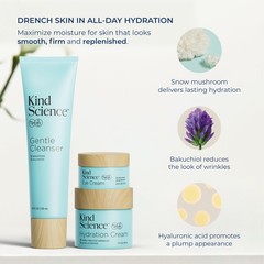 Kind Science 3-Piece Skin Care Set, Gentle Cleanser, Hydration Cream, Small