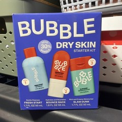 Bubble Skin Care Set (3) Dry Skin 3 Steps Hydrating Routine bundle.