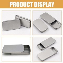 18 Pcs Small Tinplate Boxes with Lid Empty Rectangular Metal Candy Containers