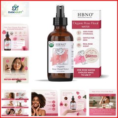 California Bottled Organic Rose Water for Face 4 fl oz 120ml – USDA Certified…