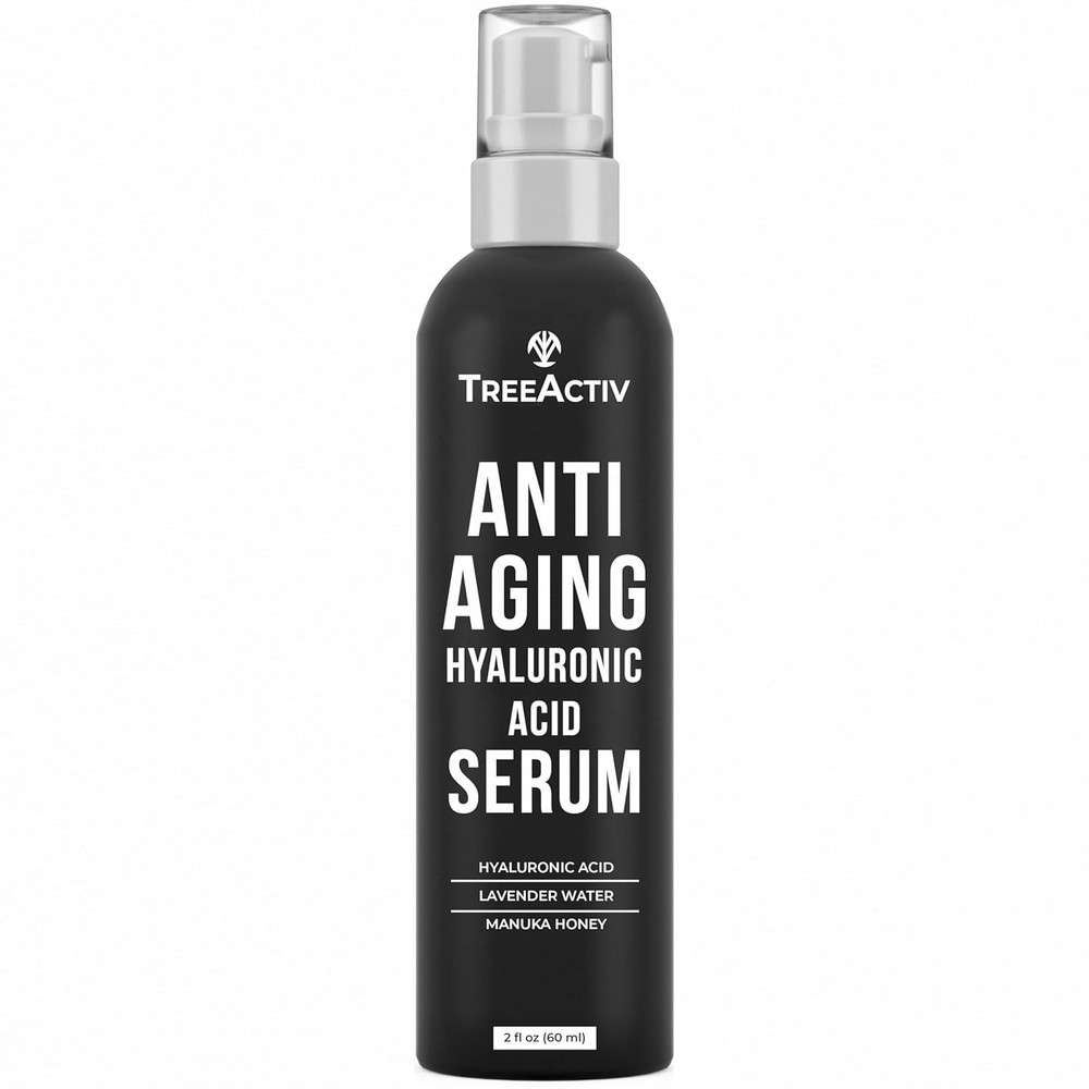 TreeActiv Hyaluronic Acid Face Serum 2oz Anti-Aging Hydrating Wrinkle Repair Oil