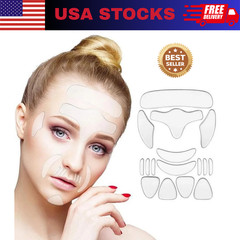 16pcs Reusable Silicone Anti-Wrinkle Pads Set for Forehead, Eyes, Face & Neck
