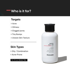 Minimalist Salicylic Acid + LHA 02% Face Cleanser + 10% Niacinamide Face Serum
