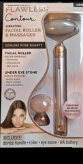 Finishing Touch Flawless Contour Vibrating Facial Roller & Massager Rose Quartz