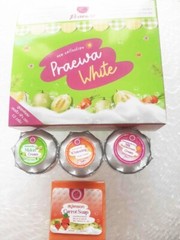 3X Set Cream Praewa White Lightening Reduce Dark Spots Freckles New