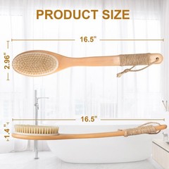 16.5 Inches Back Scrubber for Shower with Curved Long Handle,Wet&Dry Yellow