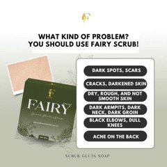 Fairy Scrub gluta soap, gluta scrub, green tea, 1 bar 50 grams, 3 bars 150 grams