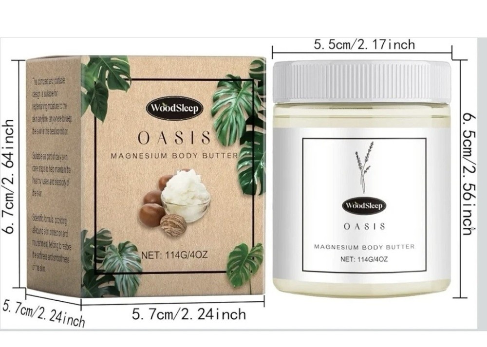 Oasis Magnesium Body Butter Cream-4 Oz- 2-pack Fresh Sealed For All Skin Types