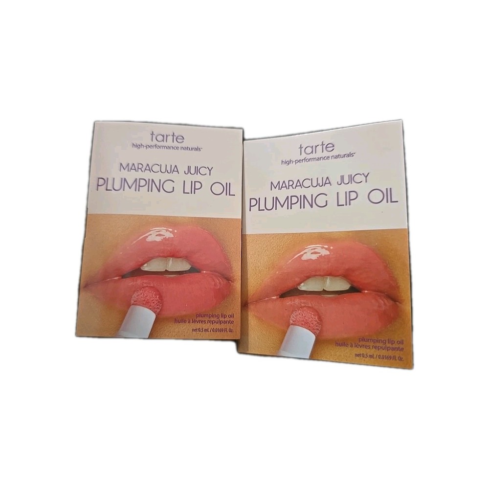 Tarte Maracuja Juicy Plumping Lip Oil-Rose-Travel Size 0.5ml/0.0169 fl oz-New X2