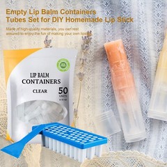 50x Clear LIP BALM Tubes EMPTY New Containers, DIY Chapstick BPA FREE, NO TRAY
