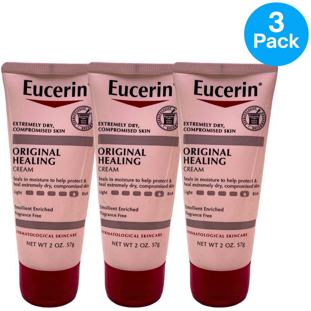 Eucerin Original Healing Cream Dermatological Skincare 2 oz 3 Pack New