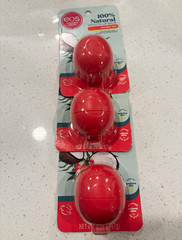eos 100% Natural Smooth Lip Balm Coconut Milk Coconut Scent Red 3 Pack 0.25 oz
