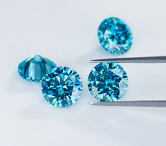 GGA Certified 2 Ct Natural Blue Color Lab Grown Diamond Round Cut VVS1 Loose Gem