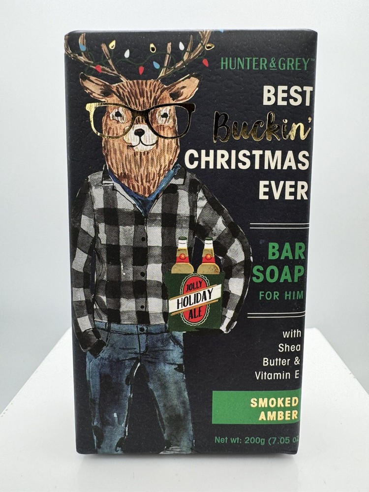 Hunter & Grey Mens Bar Soap For Him Best Buckin Christmas Ever Smoked Amber