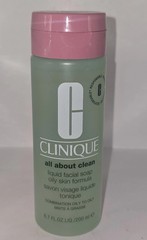 Clinique All About Clean Liquid Facial Soap Oily Skin Formula 6.7 Fl oz / 200 ml