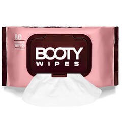 Booty Wipes Gentle Cleansing Wipes Aloe Vera Vitamin E Flushable 80 Count