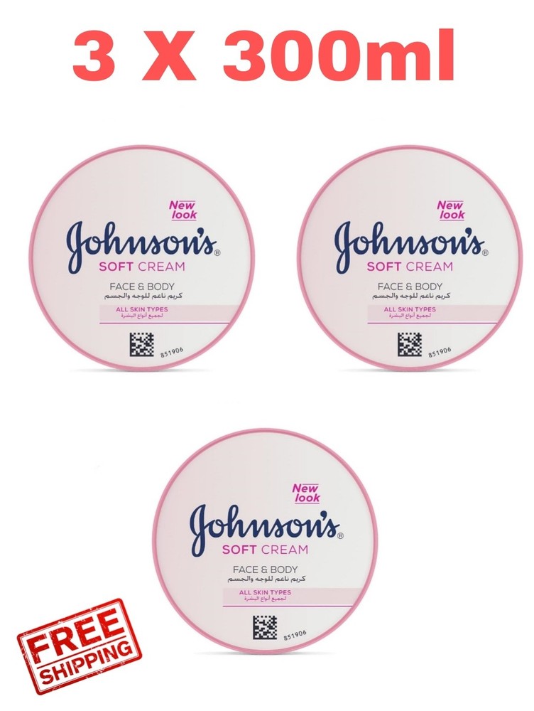 3 X 300ml Johnson&rsquo;s Soft Cream Daily Moisturizer for Face Hands & Body