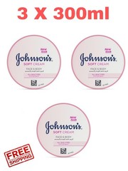 3 X 300ml Johnson&rsquo;s Soft Cream Daily Moisturizer for Face Hands & Body