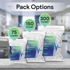 Premium Cotton Balls for Face – 300 Absorbent and Soft White Colored