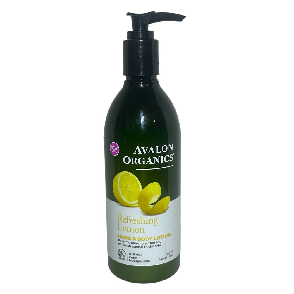 Avalon Organics Refreshing Lemon Hand & Body Lotion 12 oz NEW