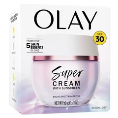 Olay Face Cream Super Serum Cream Lightweight Face Moisturizer SPF 30, 1.7oz