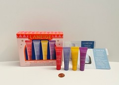Laneige Mini Lip Glowy Balm Set Berry Blueberry Mango Gummy Bear 4 Pcs