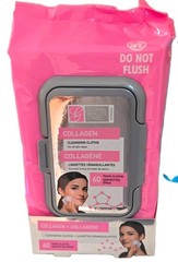 Global Beauty Care Collagen Cleansing Cloths Face & Eyes 60 Ct Do Not Flush