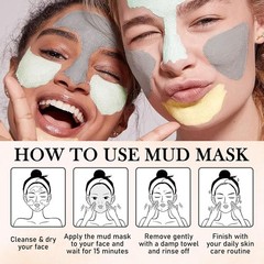 30PCS Clay Mask for Face,Vitamin C,Dead Sea Mud,Cucumber Mud Mask Set,Deep Clean