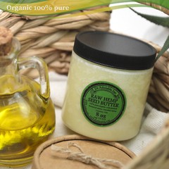 8 oz ORGANIC HEMP BUTTER 100% PURE RAW NATURAL COLD PRESSED For Skin Body Hair