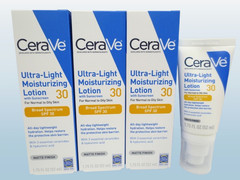 CERAVE ULTRA-LIGHT MOISTURIZING LOTION W/ SUNSCREEN SPF 30 1.75 OZ EXP:2028 3PCS