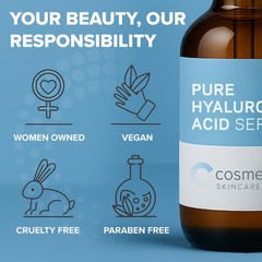 Hyaluronic Acid Serum for Skin 100% 8 Fl Oz (Pack of 1), MAROON