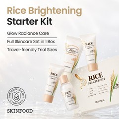 SKINFOOD Rice Starter Kit Toner Serum Moisturizer Face Wash