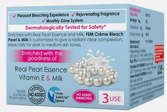 Dabur Fem Creme Bleach Pearl & MILK Soft Glow 64gm -Female Face- Free Ship