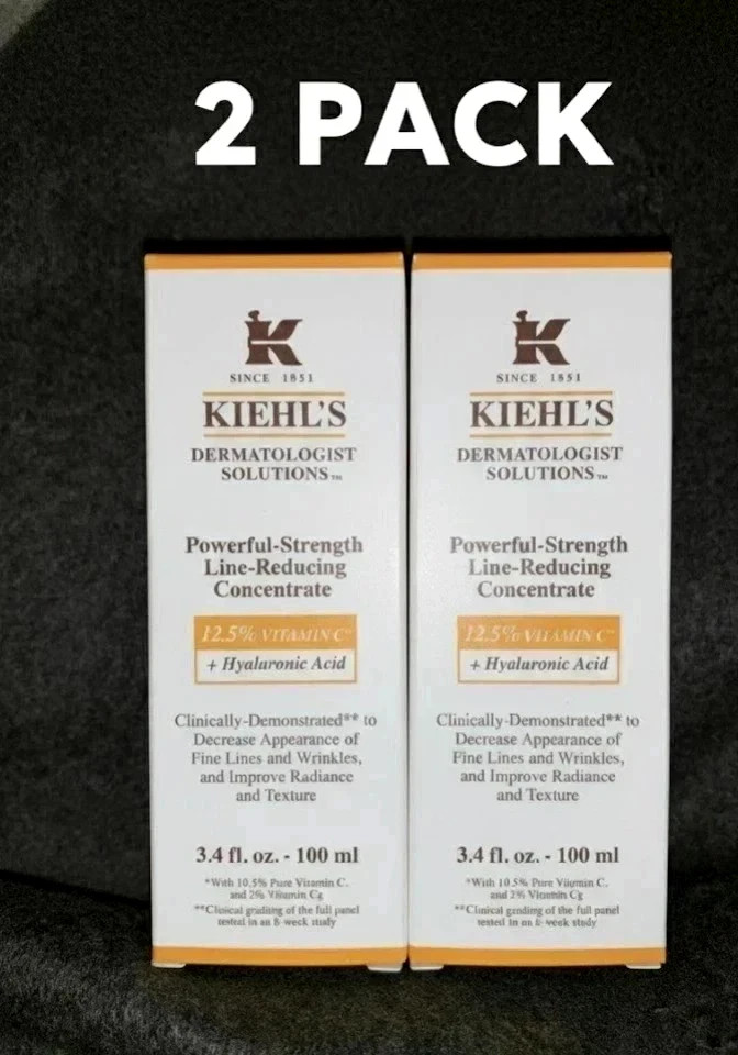 Kiehl&rsquo;s POWERFUL-STRENGTH Line Reducing Concentrate. 3.4 oz/100 ml (2 PACK)