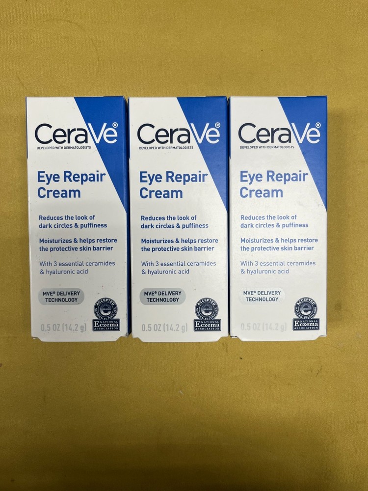 3 New CeraVe Eye Repair Cream – 0.5oz Each Box