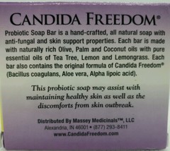 Candida Freedom Probiotic Soap Bar Skin-Friendly pH Lemon Scent 4 Oz