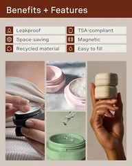 TSA-Compliant Magnetic Travel Skincare Containers – Essentials in 3 Capsules