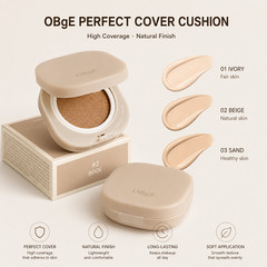 OBGE Perfect Cover Cushion SPF50+ PA++++ 15g #Ivory, #Beige, #Sand Makeup