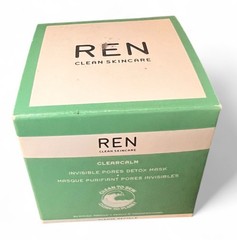 REN Clean Skincare ClearCalm Invisible Pores Detox Clay Mask 50ml Full Size NIB