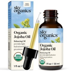 Sky Organics Organic Jojoba Oil for Face, Balancing Oil for Light Hydration &…